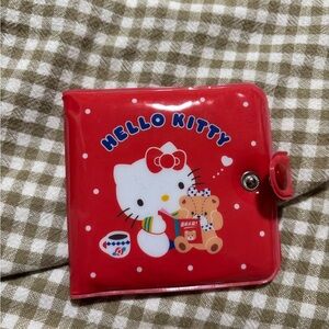 Hello Kitty Red Vinyl Coin Wallet with Polka Dot Accent
